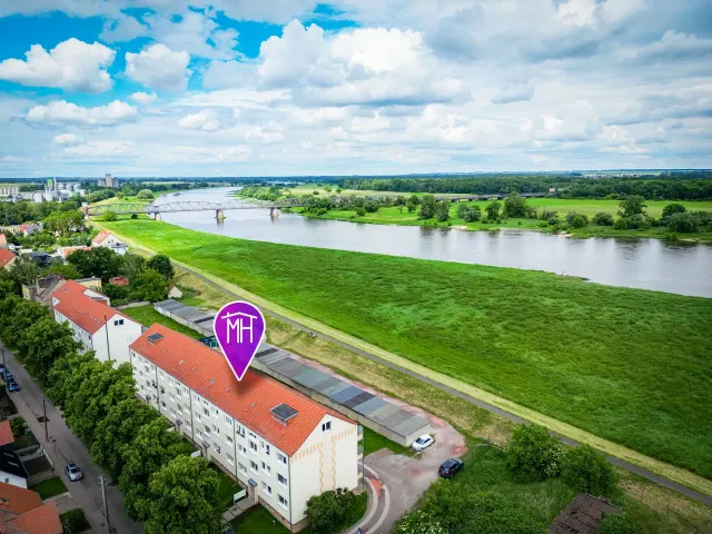 BookNoFees tatil evi: Barby – Elbe-Saale Bisiklet Yolu üzerinde, balkonlu Elbblick dairesi