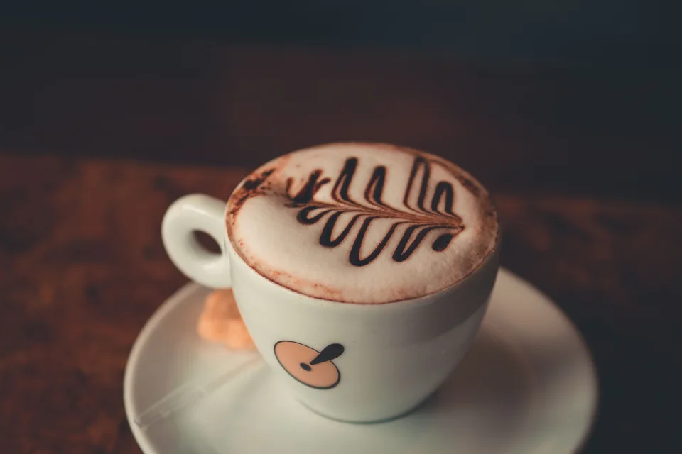 Example photo: Cappuccino with a chocolate pattern