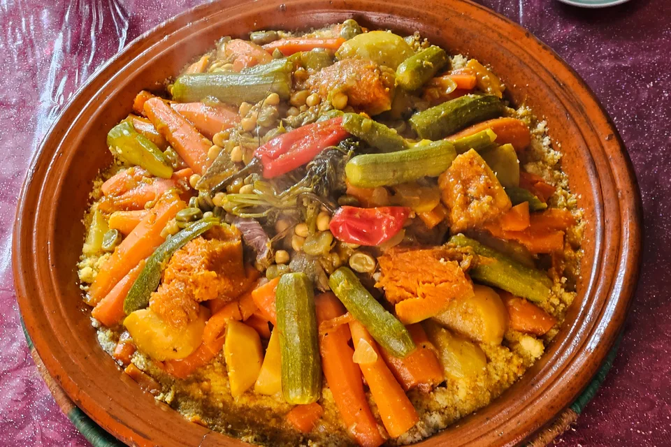 Example photo: Colorful vegetables served in a tagine